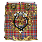 Drummond of Strathallan Tartan Crest Bedding Set - Golden Thistle Style